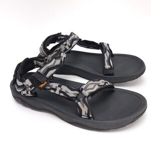 Teva Hurricane XLT2 Black Grey Geometric Sport Sandals Mens 5 Womens 7